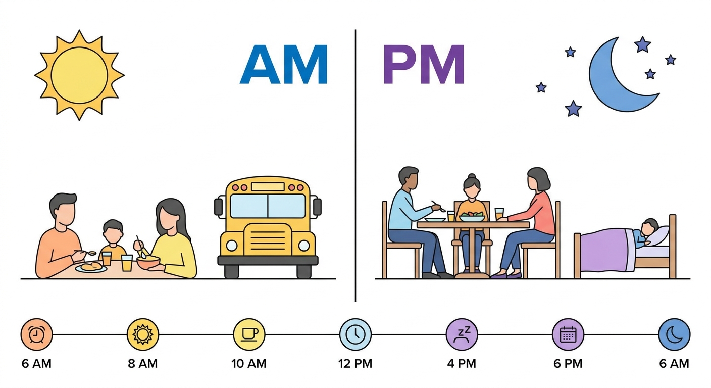 AM vs PM Activities for Kids