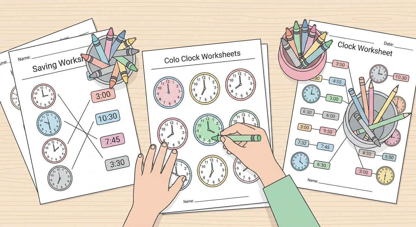 Free Printable Clock Worksheets for Kindergarten