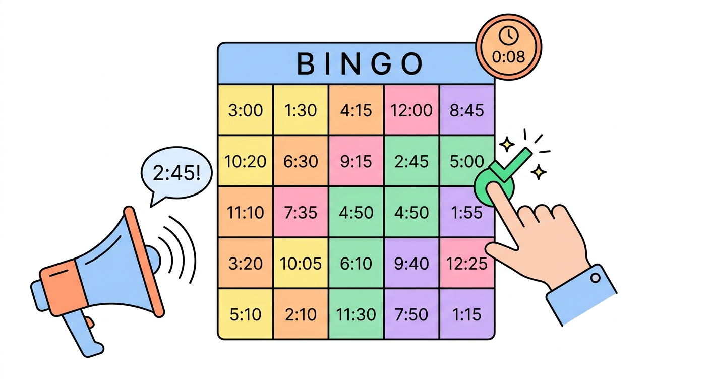 Play Time Bingo together in real-time